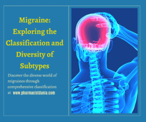Image illustrating the classification of migraines, showing different subtypes, symptoms, and treatment approaches.