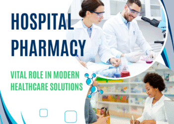 Pharmacists are serving at a Hospital Pharmacy.